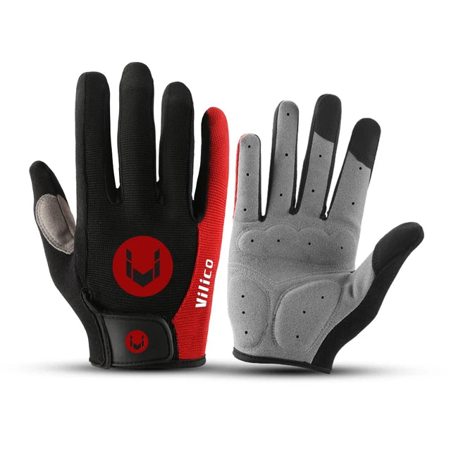 Men and women outdoor cycling windproof and cold proof motorcycle electric bike full finger touch screen anti slip gloves - Korvel
