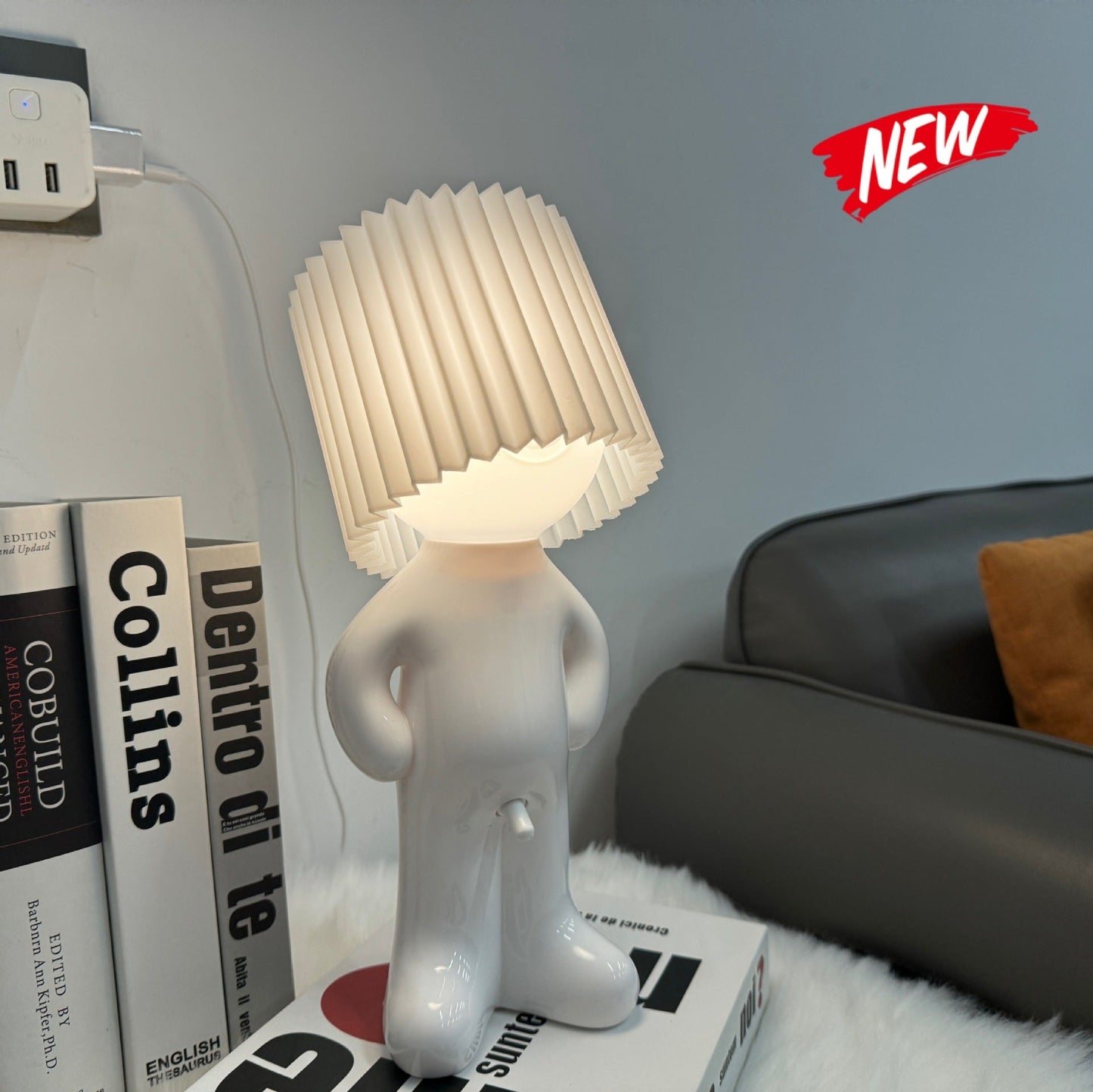 USB plug-in creative MR P shy desk lamp a little shy boy naughty night light without plug - Korvel