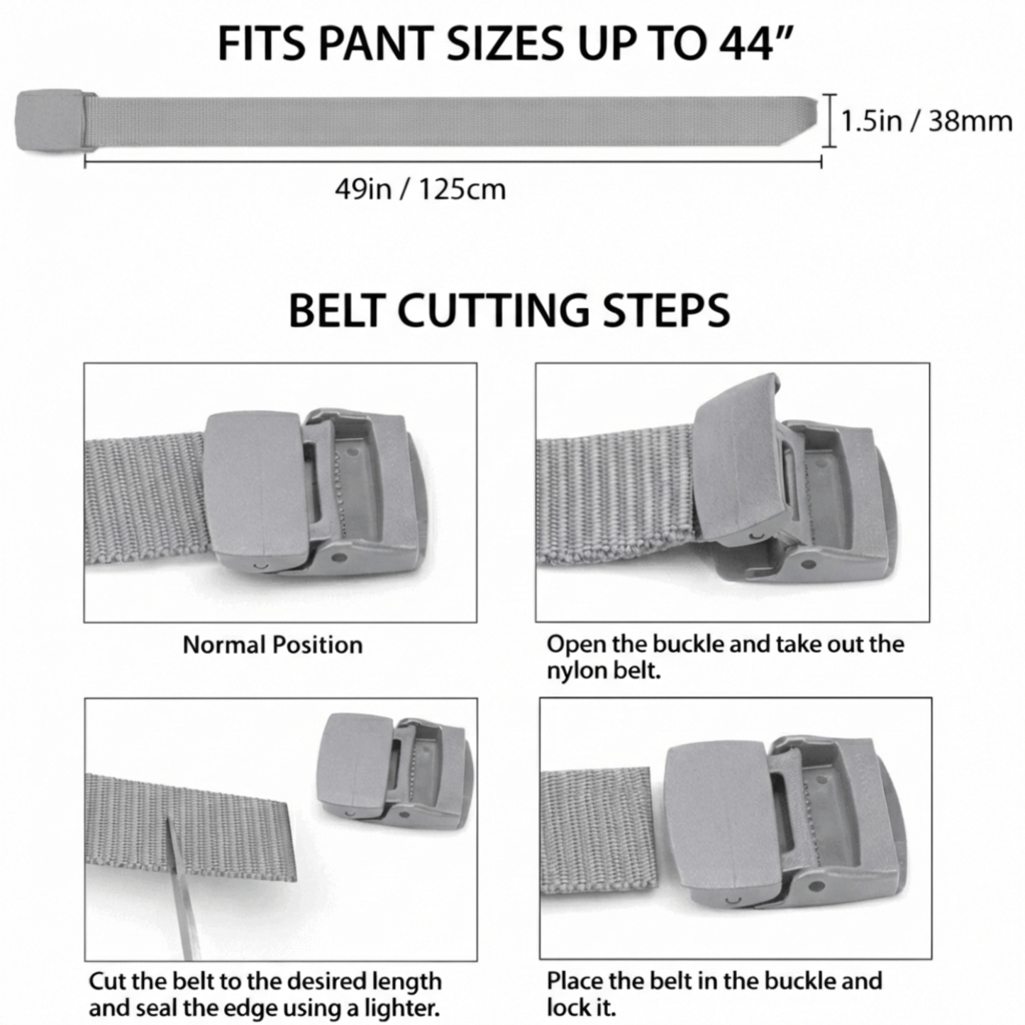 Cinturón Táctico Ajustable de Nylon XGear con Hebilla de Plástico
