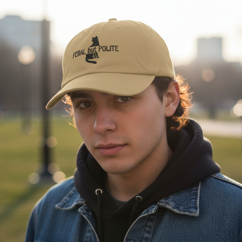 Gorro de gato salvaje pero educado – Gorra bordada para papá