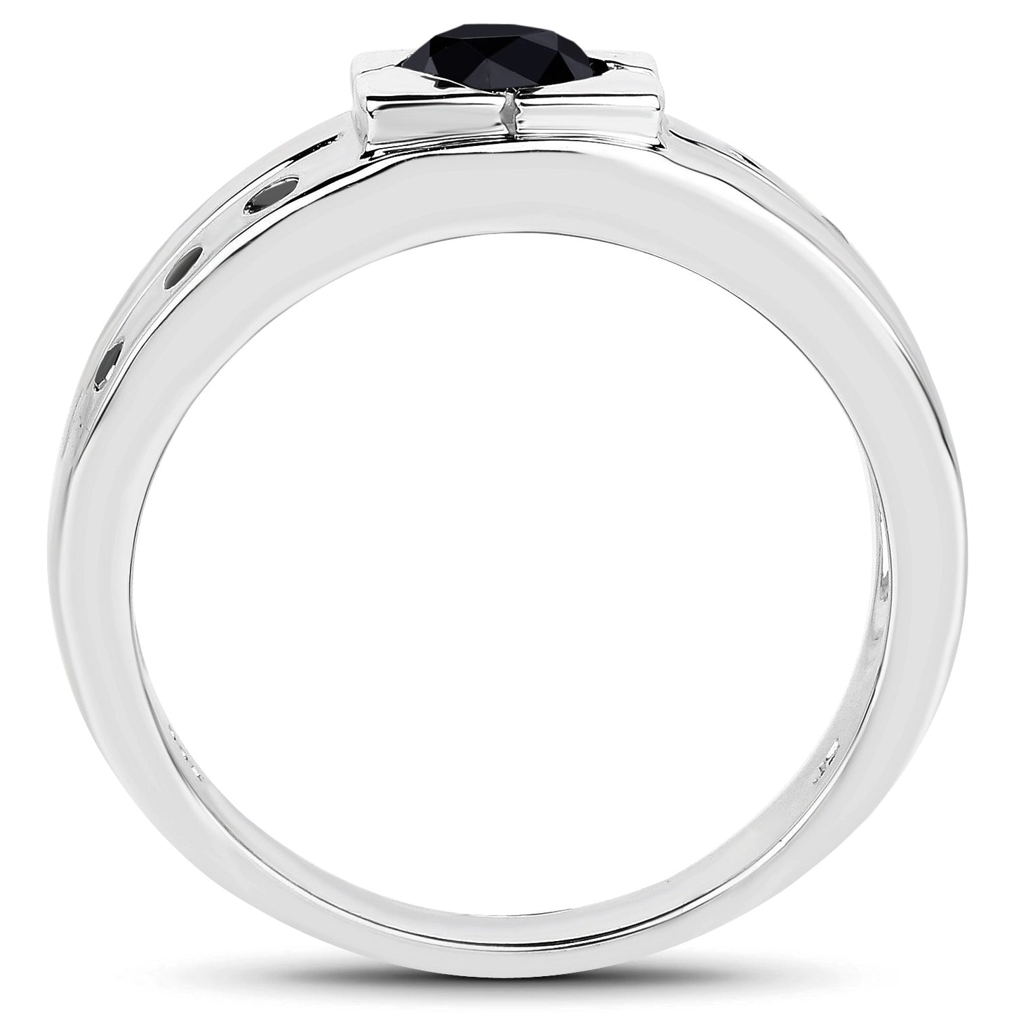 0.56 Carat Genuine Black Diamond Sterling Silver Ring