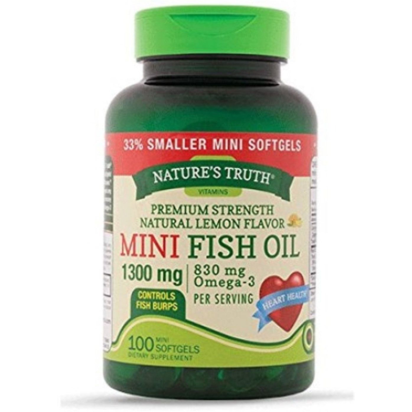 Nature's Truth Mini Fish Oil Softgels, Premium Strength, 1340 Mg