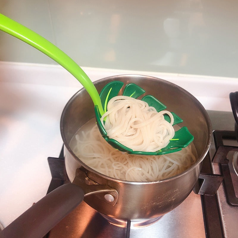 Premium Green Leaf Slotted Spoon - High Temperature Resistant