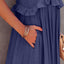 Elegant Ruffled Sleeveless Tiered Maxi Dress with Pockets
