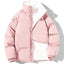 Chaqueta Puffer de Cuello Alto para Parejas con Bolsillos