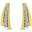 Pendientes Huggie de Diamantes de Plata Esterlina Bañados en Oro de 10K