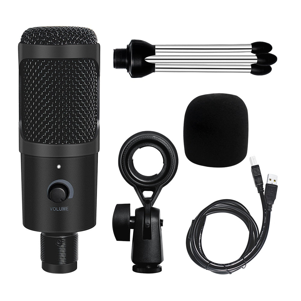 Professional USB Condenser Microphones For PC Computer Laptop Singing Gaming Streaming Recording Studio YouTube Video Microfon - Korvel
