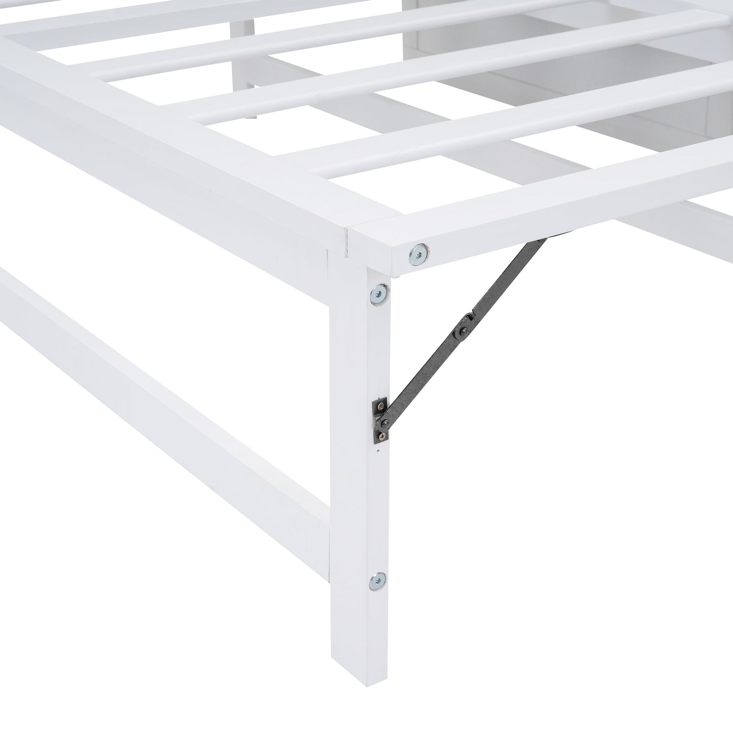 Queen Size Murphy Bed with Built-In Charging Station and a Shelf  White - Korvel