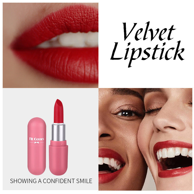 Fit Colors Mini Capsule Matte Lipstick Matte Velvet Does Not Fade Portable Mini Lipstick - Korvel