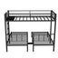 Twin over Twin & Twin Bunk Beds for 3, Twin XL over Twin & Twin Bunk Bed Metal Triple Bunk Bed, Black - Korvel