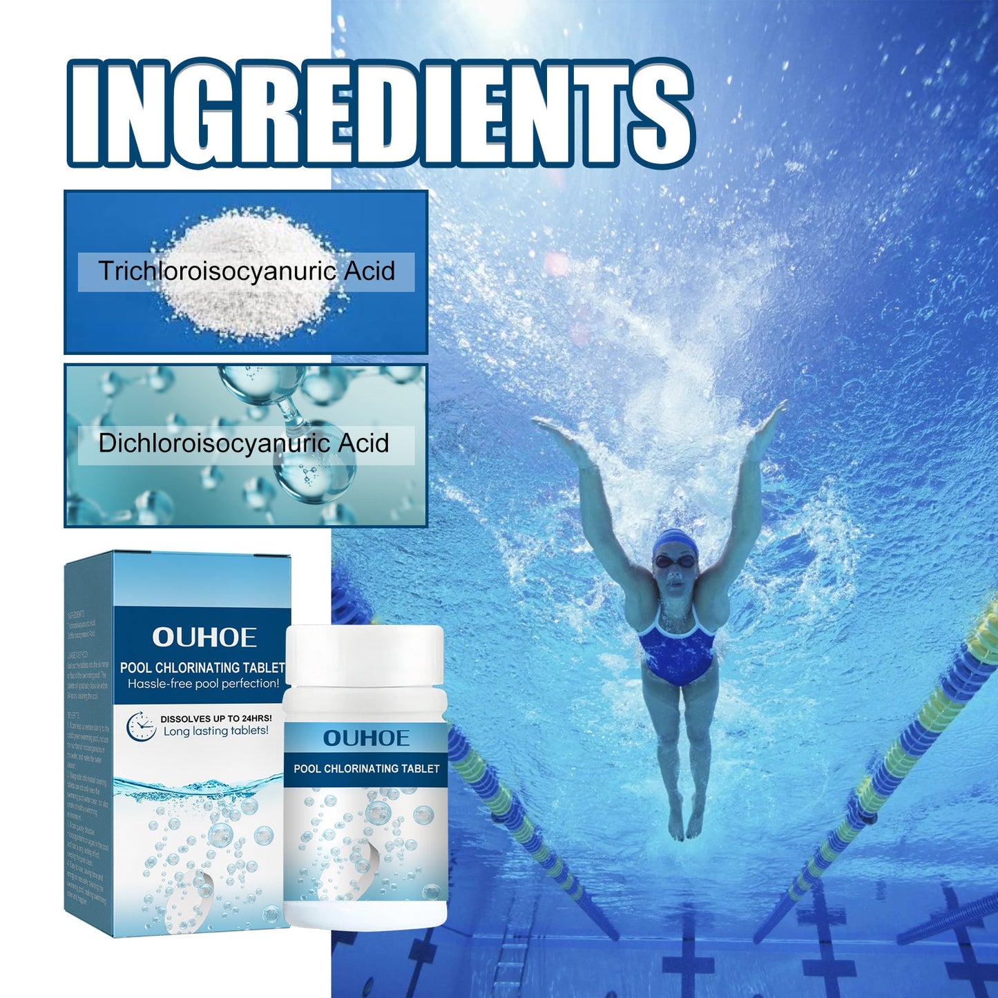 Premium Pool Chlorinated Tablets for Water Quality