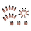Black French Long Wearing Nail Rhinestone Love Chain Removable Fake Nail Nail Piece Nail Sticker Manicure Nail - Korvel