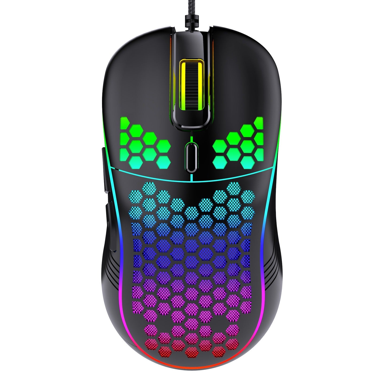 Wired gaming mouse with hollow holes and glowing light lightweight gaming mouse for esports - Korvel