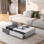 Modern style black and white coffee table with two storage spaces - Korvel