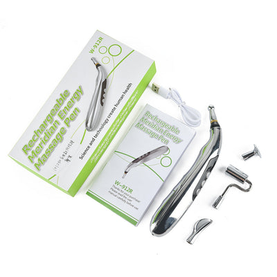 Rechargeable Acupoint Massage Pen 5-Head Meridian Pen Massager Magnetic Therapy Pain Relief Massager - Korvel