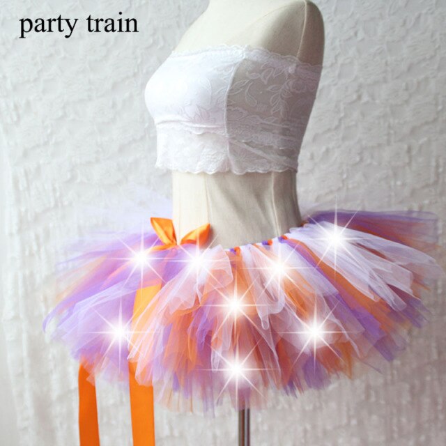 Arrival Women Tulle Tutu Skirt Sexy Mini Fancy Adult Petticoat Fluffy Yarn Ballet Dance Halloween Led Light Up - Korvel