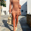 Fringe Cutout Long Sleeve Cover Up
