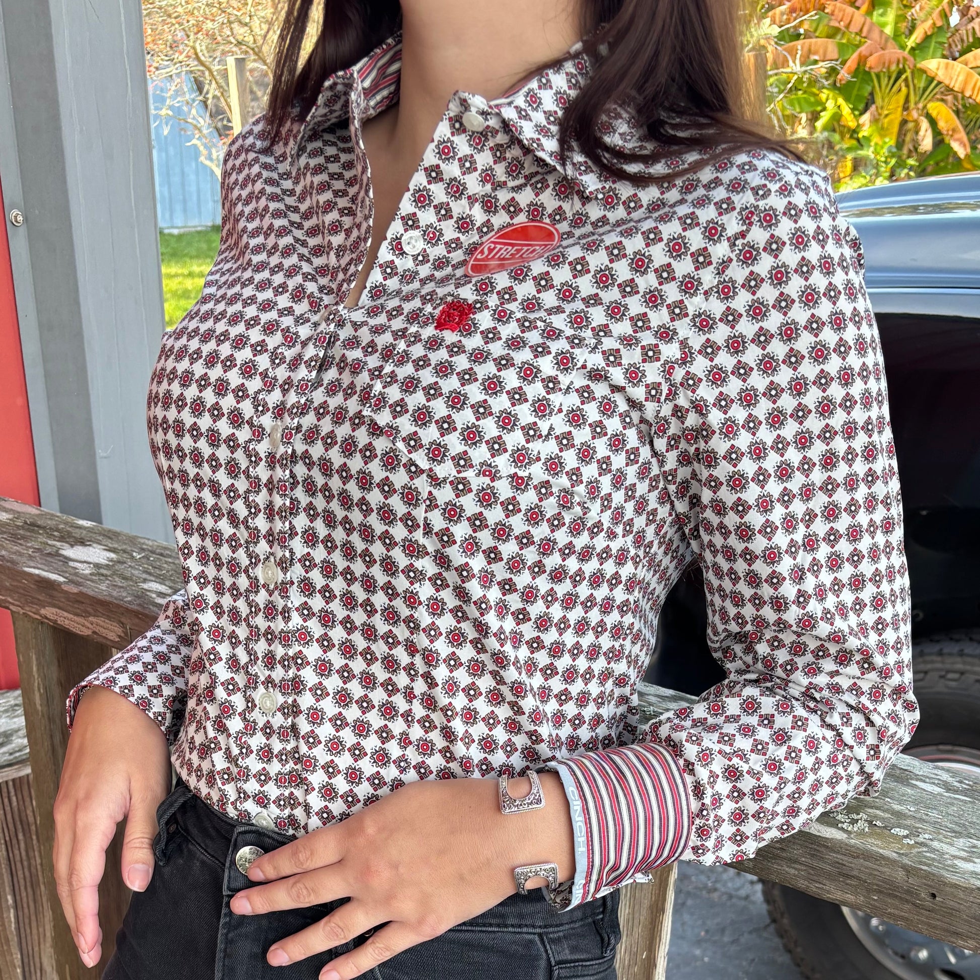 Diamond Bloom Women's Cinch Shirt - Stylish Equestrian Wear - Korvel