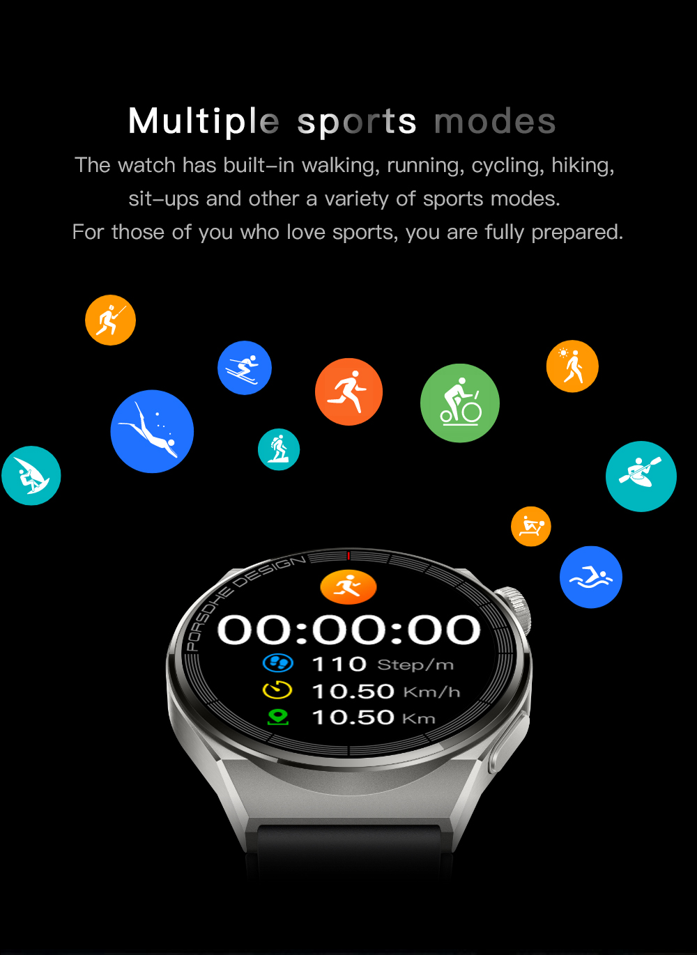 GS GT3 Pro Smart Watch Heart Rate, Blood Pressure, Blood Oxygen Monitoring Bluetooth Sports Watch Bracelet - Korvel