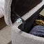 Grey Storage Ottoman Bench for End of Bed Gold Legs Modern Grey Faux Fur Entryway Bench - Korvel