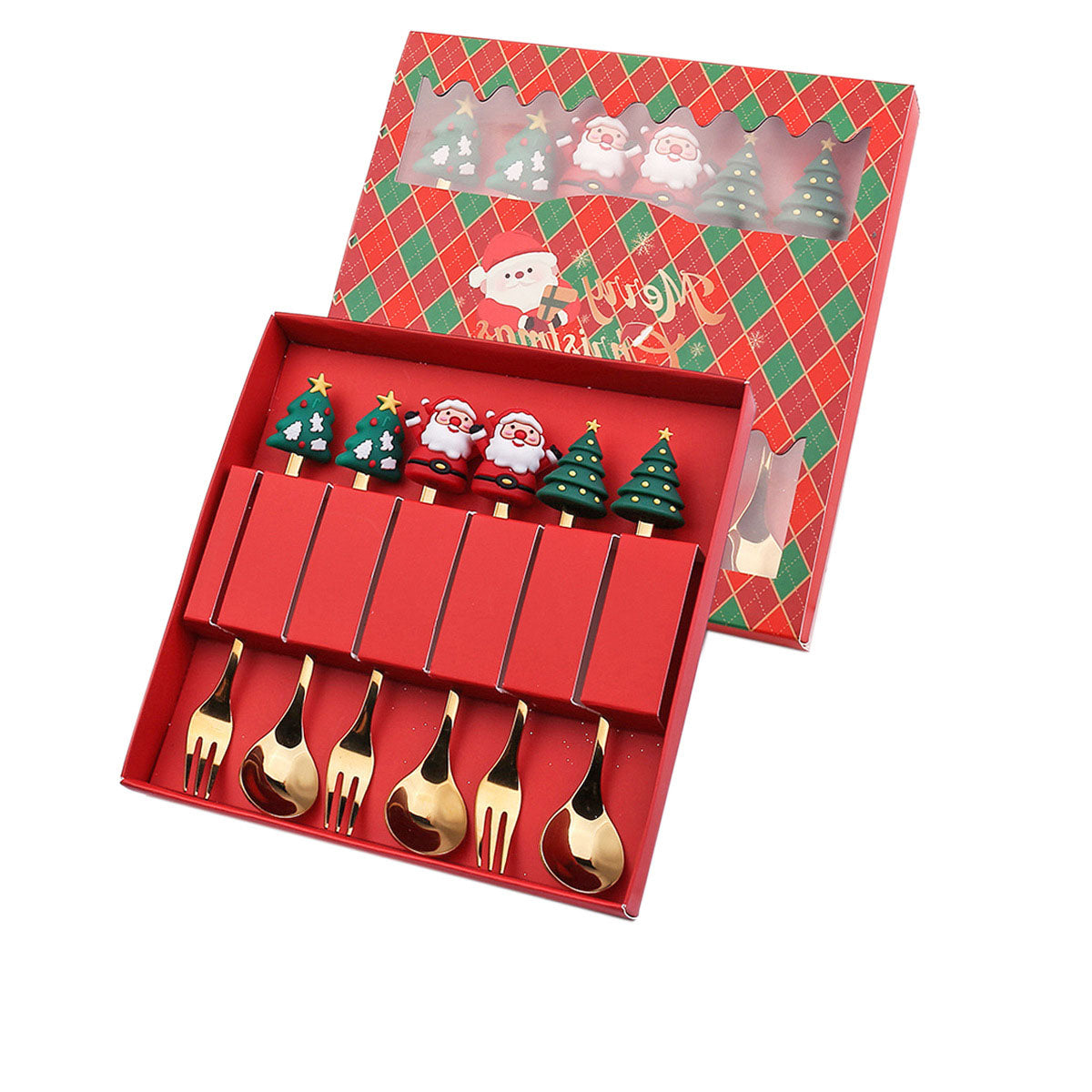 Christmas gift tableware stainless steel coffee spoon dessert spoon fork set - Korvel