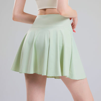 Tennis skirt women's yoga white badminton pleated skirt quick drying anti glare half skirt - Korvel
