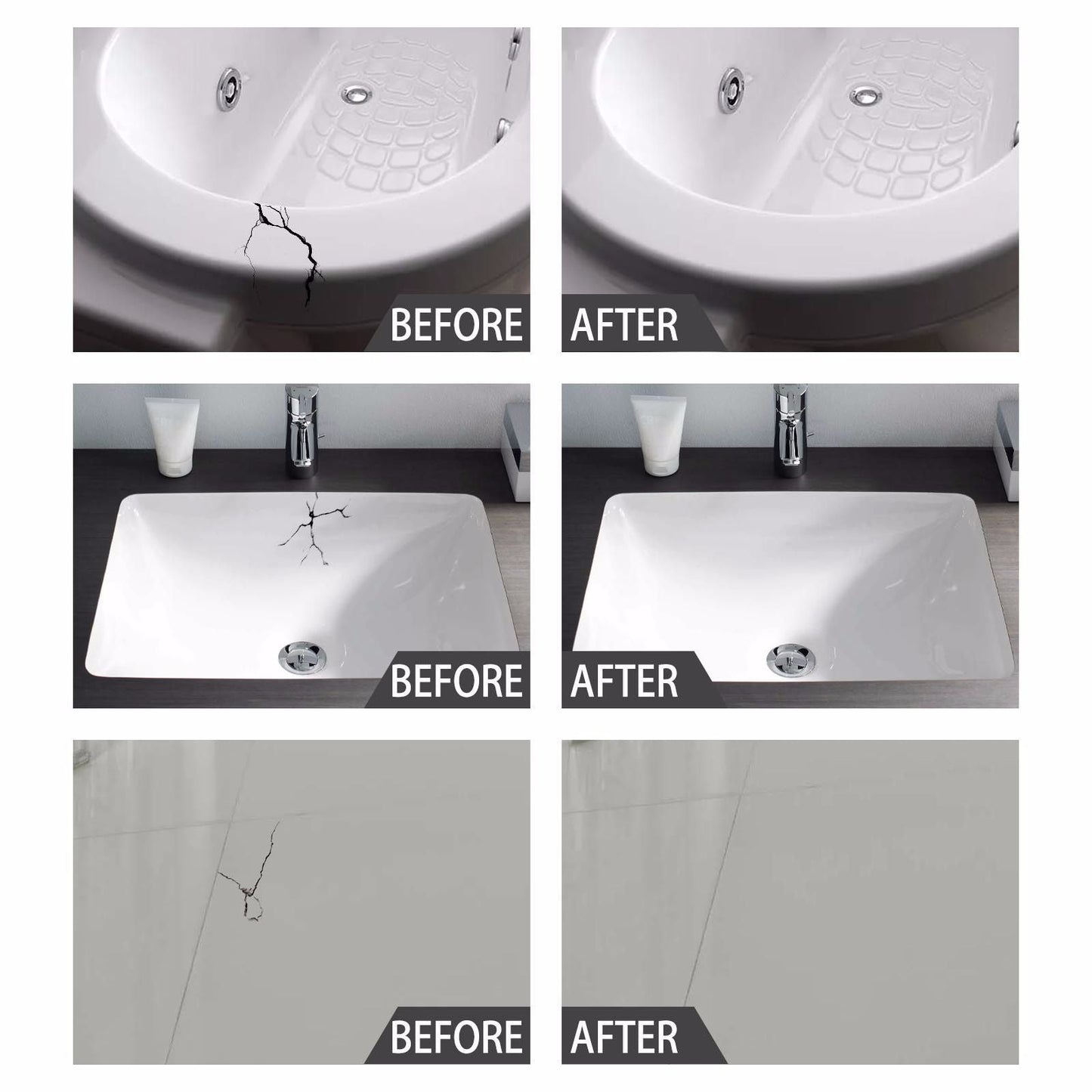 Jaysuing Tile repair agent ceramic paste tile glue adhesive toilet marble pit glaze repair agent - Korvel