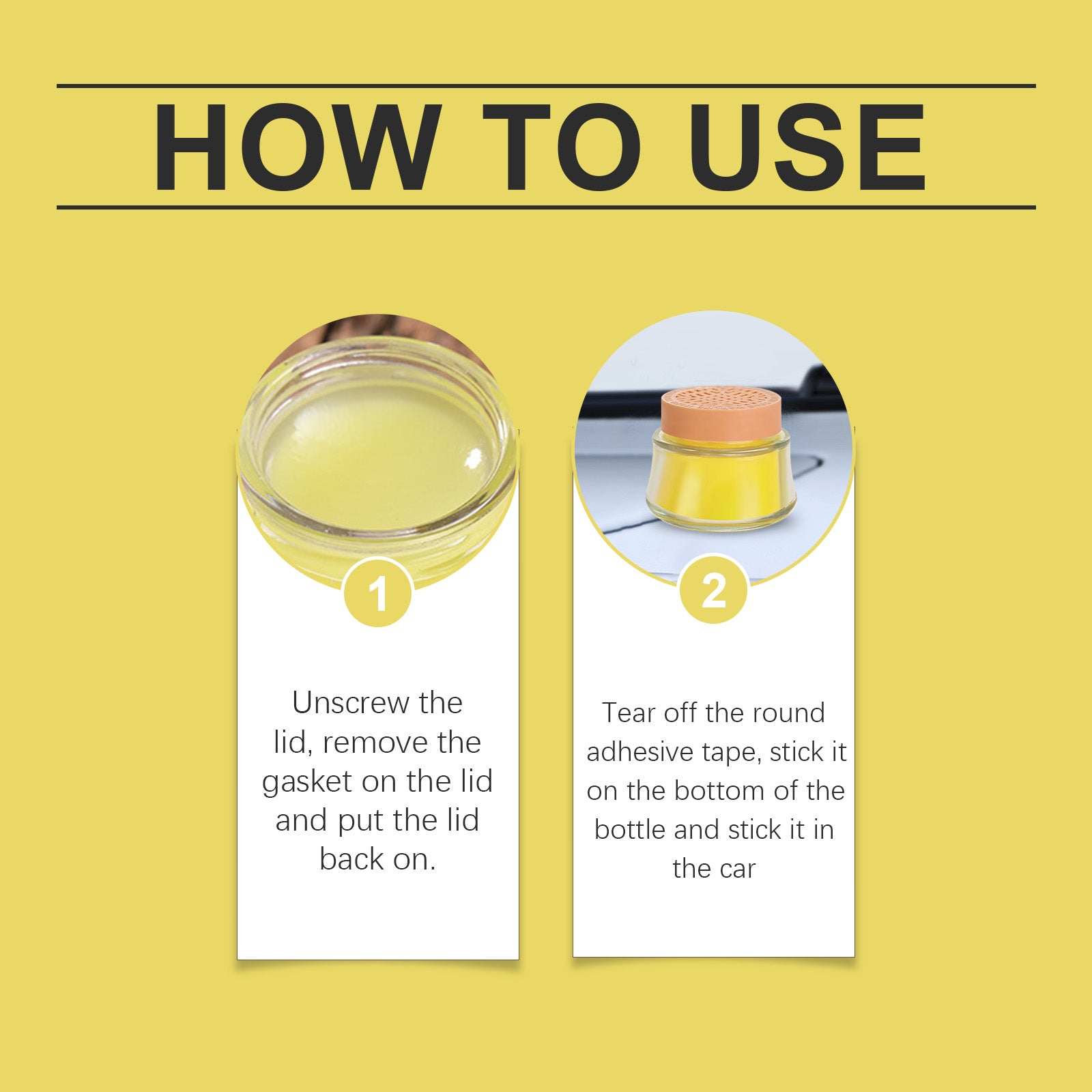 Lemon Fragrance Car Solid Balm, Car Air Fresh Light Fragrance Portable Car Balm - Korvel