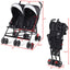 Poussette double pliable ultralégère pour jumeaux - Noir