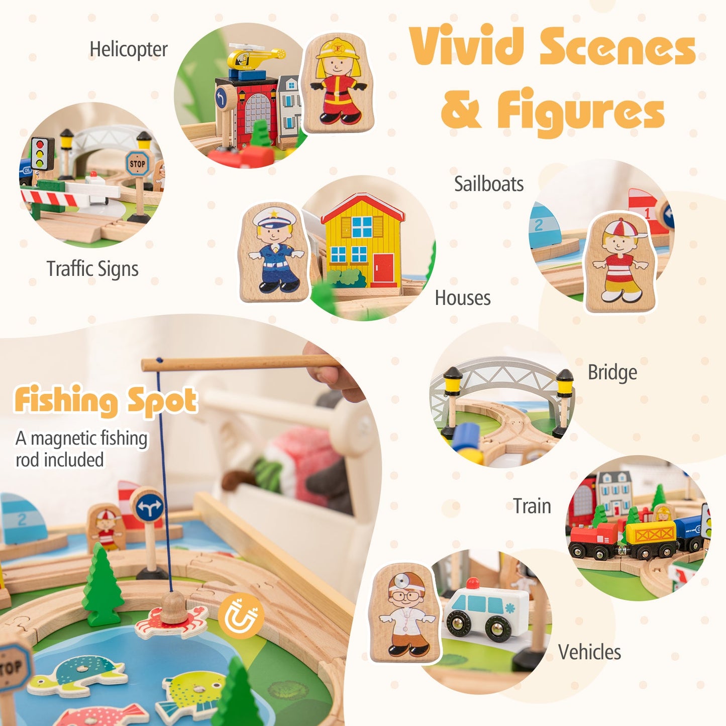 78-Piece Activity Railway Playset for Kids Aged 3+
