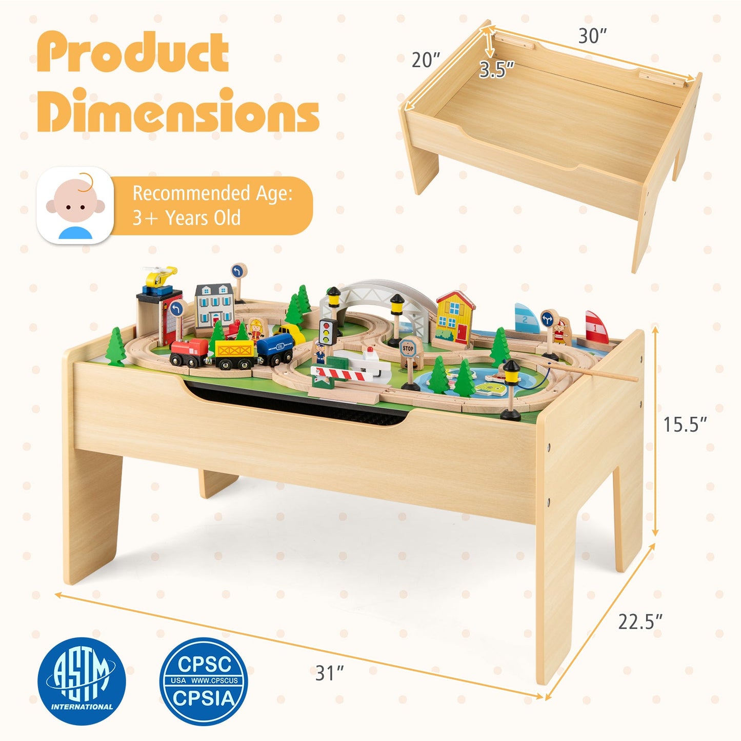 78-Piece Activity Railway Playset for Kids Aged 3+