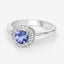 1.05 Carat Genuine Tanzanite and White Topaz Sterling Silver Ring