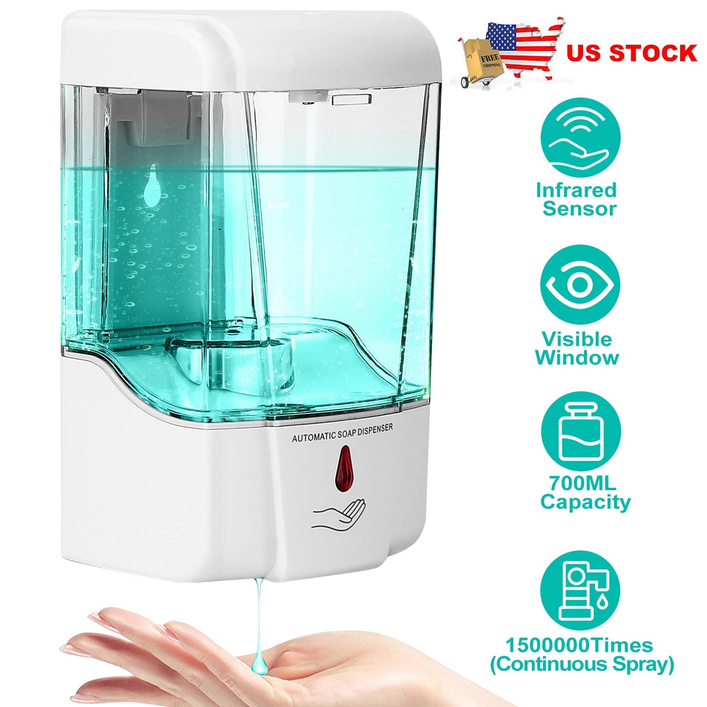 Automatic Wall-Mounted Soap Dispenser - 700ML Capacity