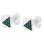 14K White Gold Blue Diamond Pyramid Stud Earrings