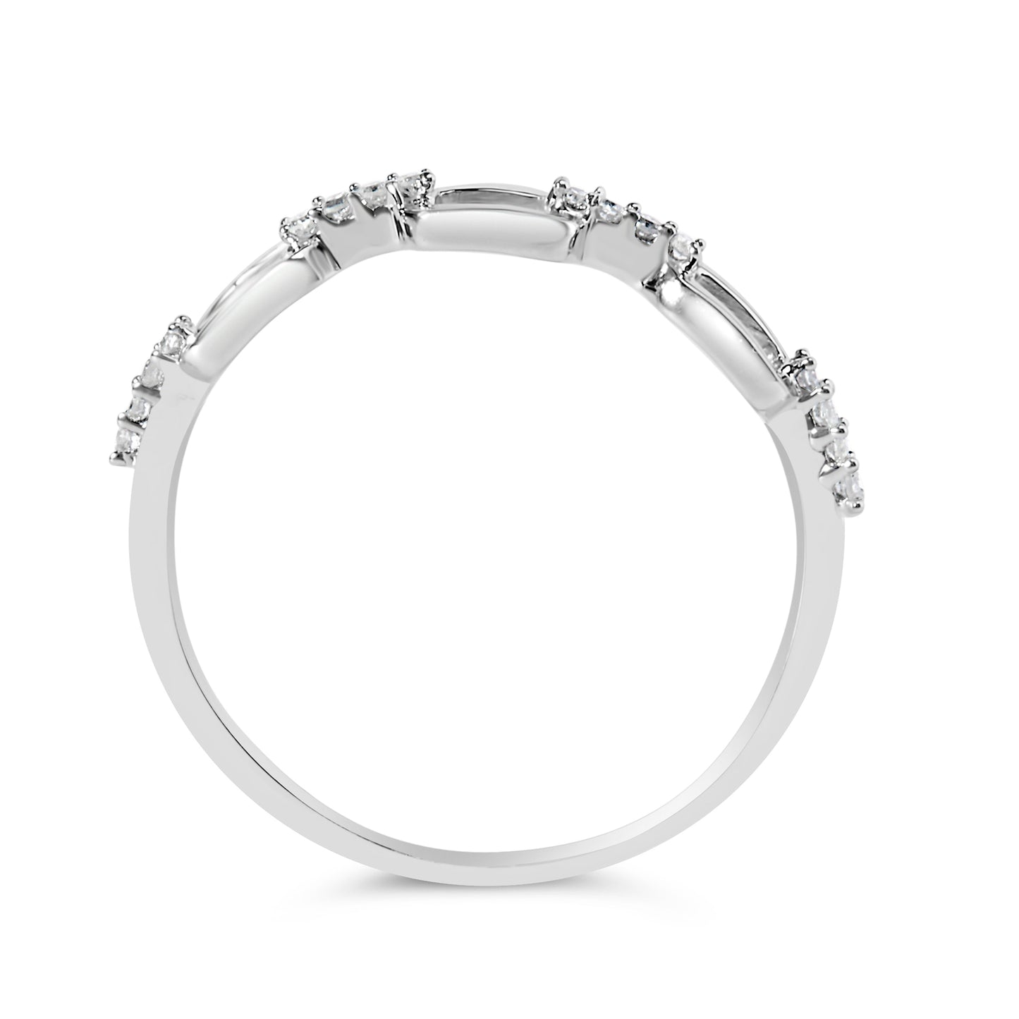 Bague en Argent Sterling .925 avec Accent de Diamant - Taille 6