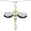 Pendentif en argent sterling avec péridot et topaze blanche de 1,98 carat