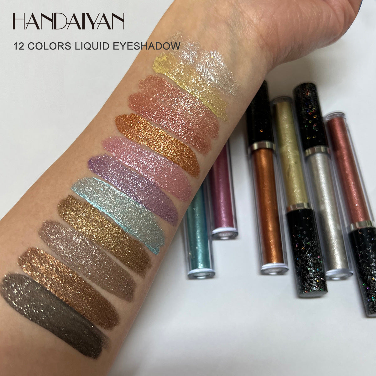 HANDAIYAN 12 Color Single Diamond Liquid Eye Shadow Psychedelic Pearly Shiny Eye Shadow Lying Silkworm Tear Makeup Eye Shadow Liquid - Korvel