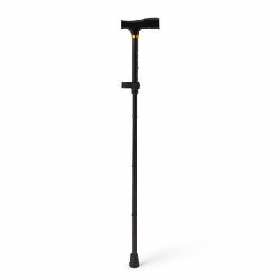 Medline Folding T-Handle Cane - Black