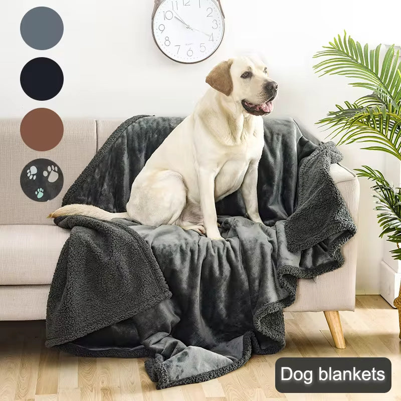 Flannel Cotton Wool Sherpa Thick Pet Blanket
