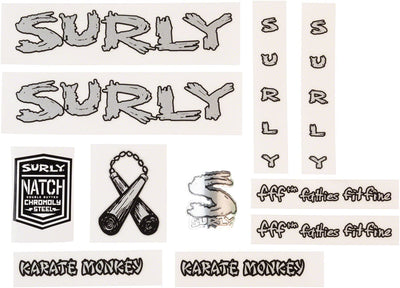 Ensemble de décalcomanies pour cadre Surly Karate Monkey - Argent métallique