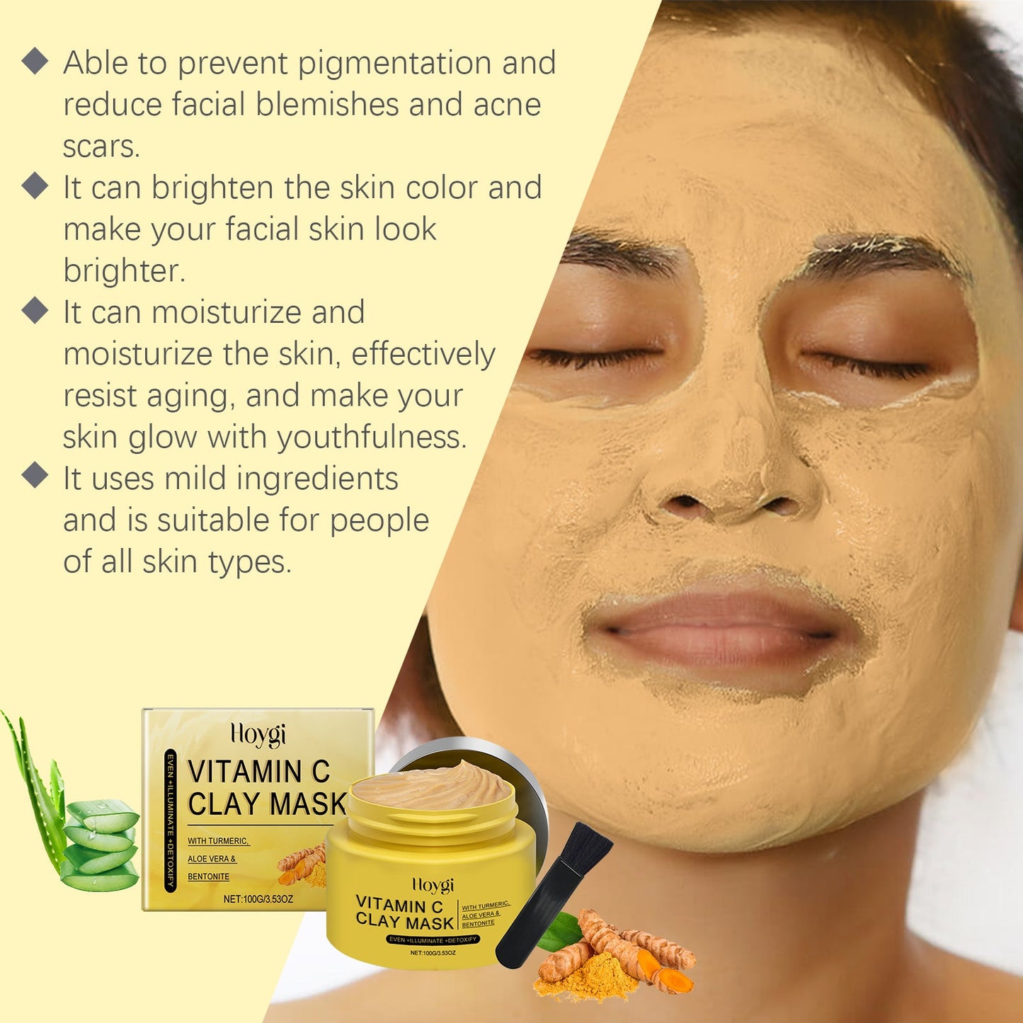 Mascarilla de barro de vitamina C y cúrcuma para una piel radiante