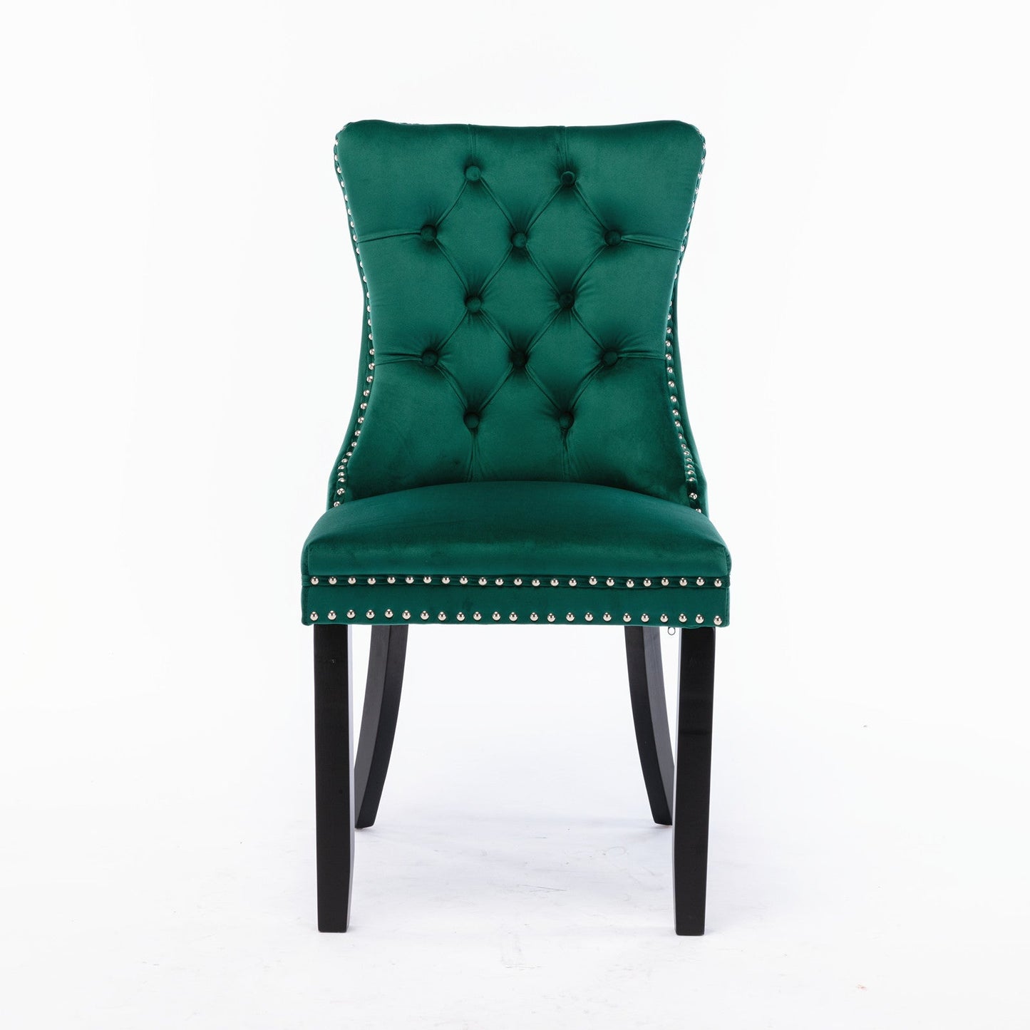 Ensemble de chaises de salle à manger en velours tufté premium - Vert