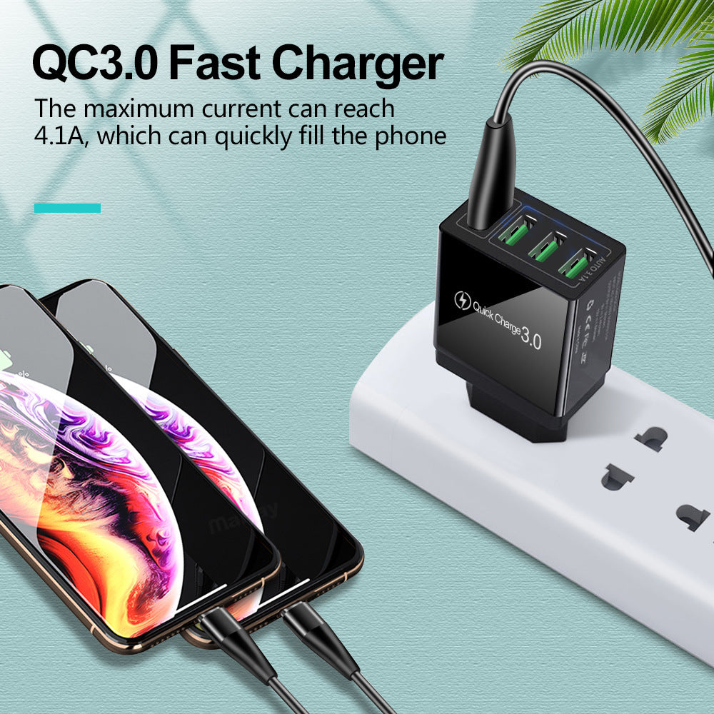 4USB mobile phone charger, multi port USB charging head charger - Korvel