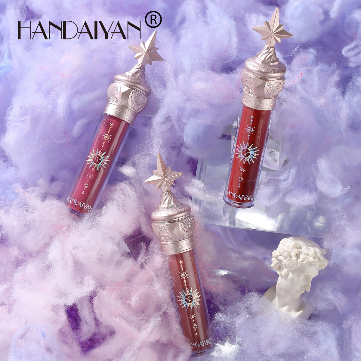 HANDAIYAN Small Star Stick Lip Gloss Lipstick Water Light Film Mirror Lip Glaze Glass Lip Gloss Moisturizing Lasting Not Easy To Fade - Korvel