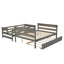 Wood Twin over Full Bunk Bed with Trundle - Gray