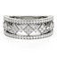 Bague à Motif Carré Sertie de Diamants en Or Blanc 14k
