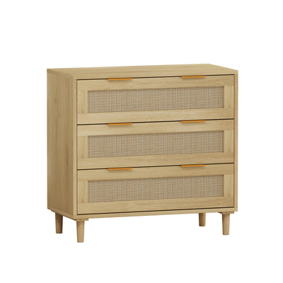 Elegant 3-Drawer Rattan Storage Cabinet Set for Stylish Organization