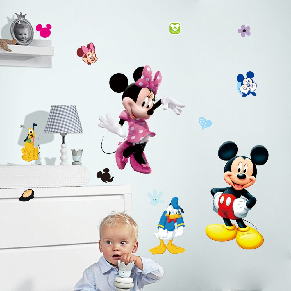 Mickey Minnie Decorative Painting Children's Room Background Wall Mickey Mouse Wall Sticker - Korvel