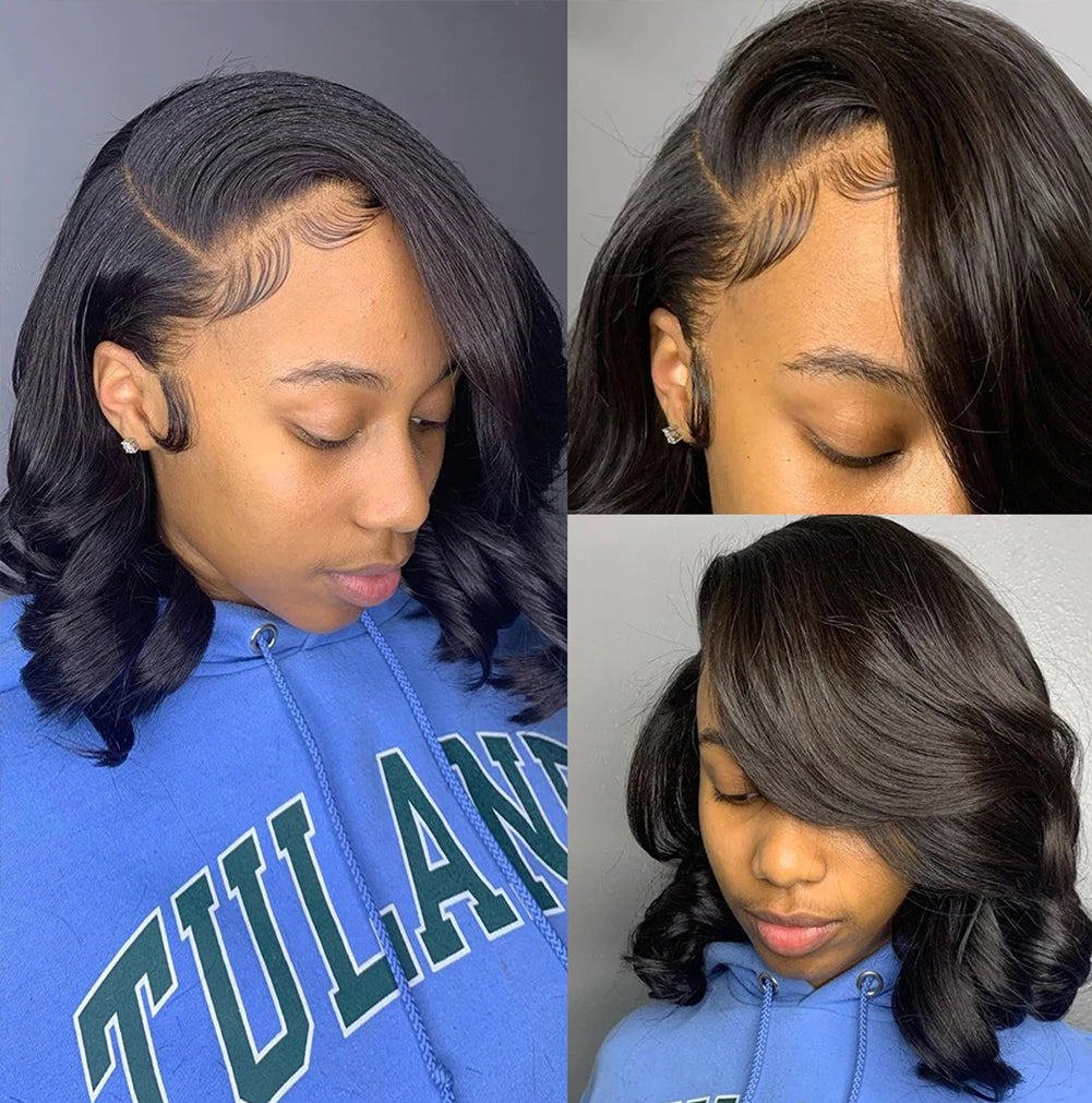 New Wig Women's Chemical Fiber Short Curly Hair Front Lace Wig Headgear - Korvel