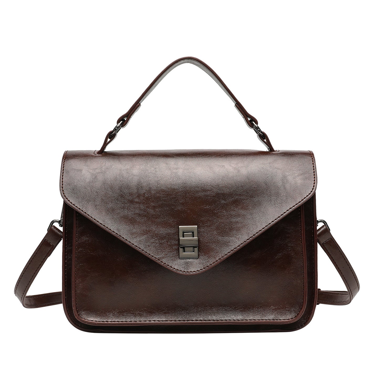 Elegant Oil-Waxed Leather Crossbody Bag for Women